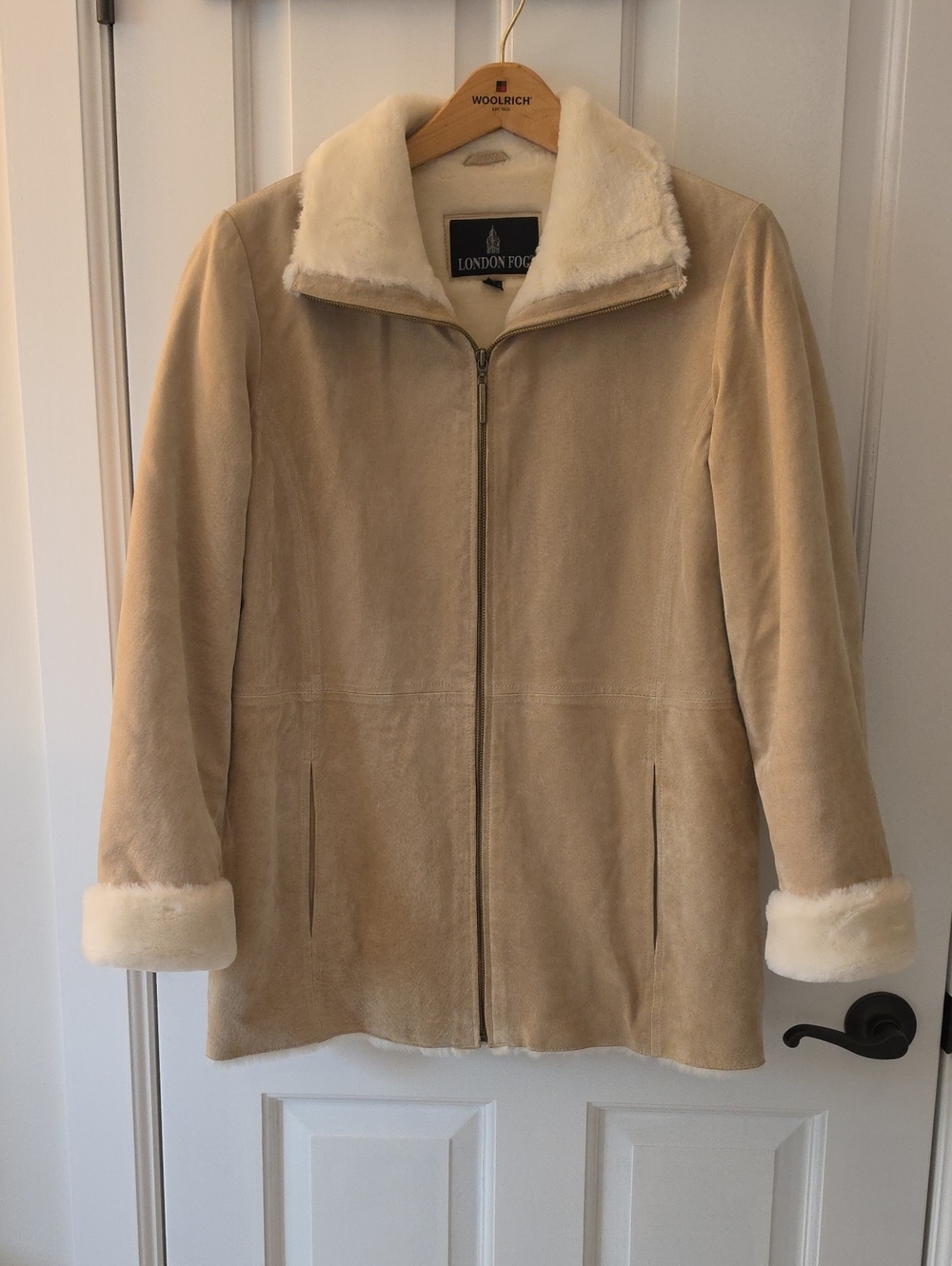 London Fog Suede and Faux Shearling Jacket